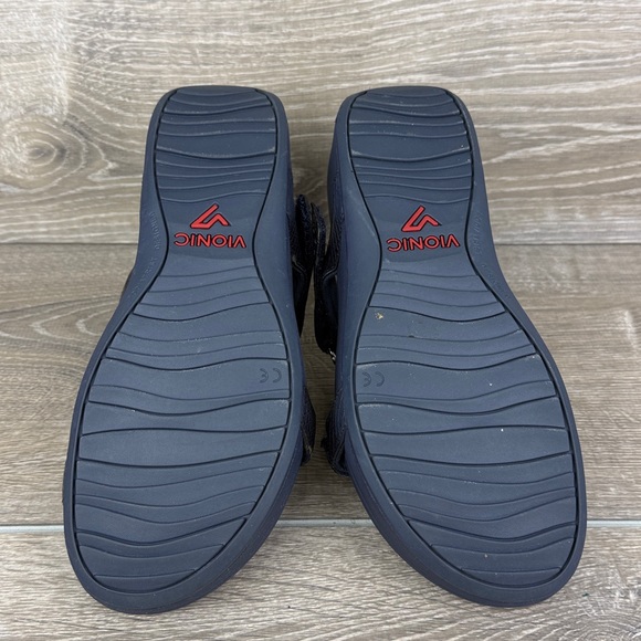 Vionic Ellie Navy Blue Snakeskin Women’s Sz 7 Hook & Loop Platform Sandals - Picture 7 of 10